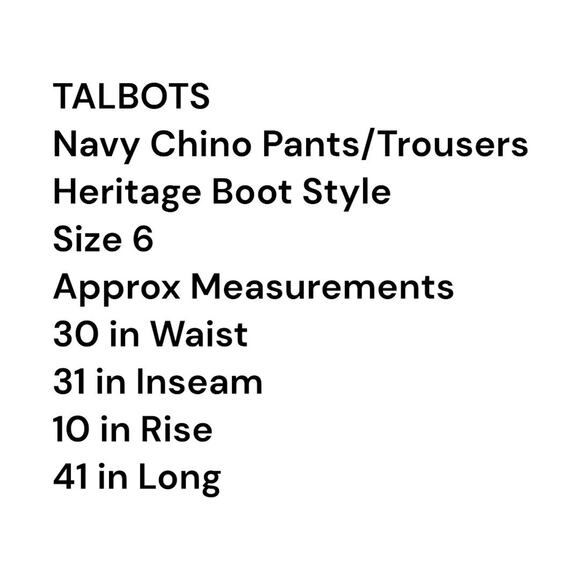 Talbots Pants Heritage Boot Navy Blue Size 6 Cotton Spandex Stretch Career Work - Picture 8 of 10